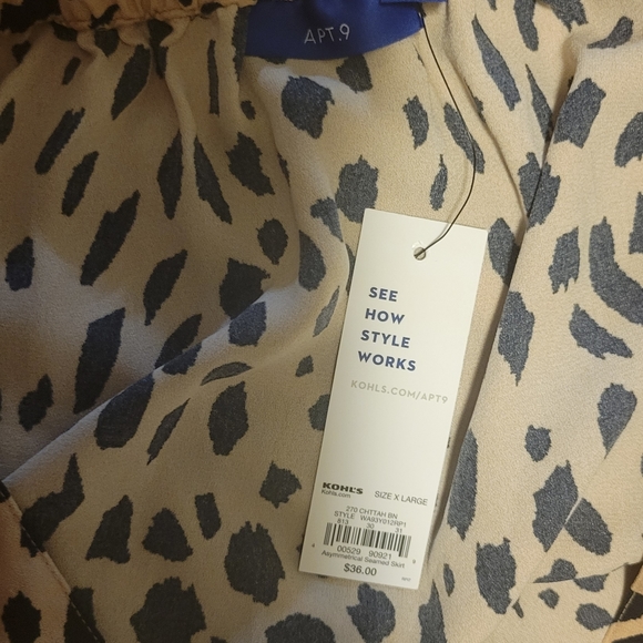 cheetah print mid length flowy skirt, tan and black, form khols. - Picture 2 of 9